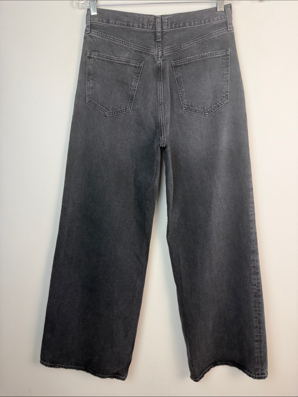 Agolde Dame High Rise Wide Leg Jeans Hitch Black 28 Regenerative Cotton Denim - Picture 13 of 16